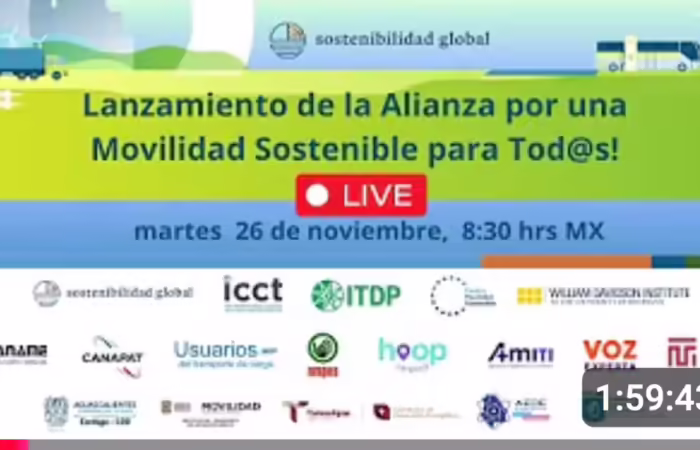 Sostenibilidad Global - Alianza para una Movilidad Sostenible para Tod@s - Evento LIVE
