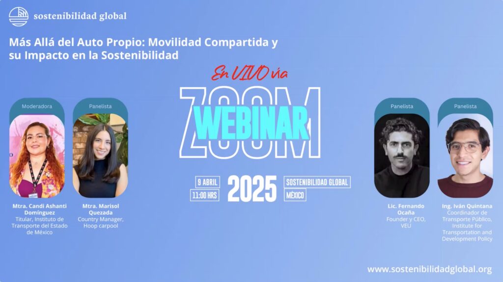 Webinar sobre movilidad compartida en México organizado por Sostenibilidad Global